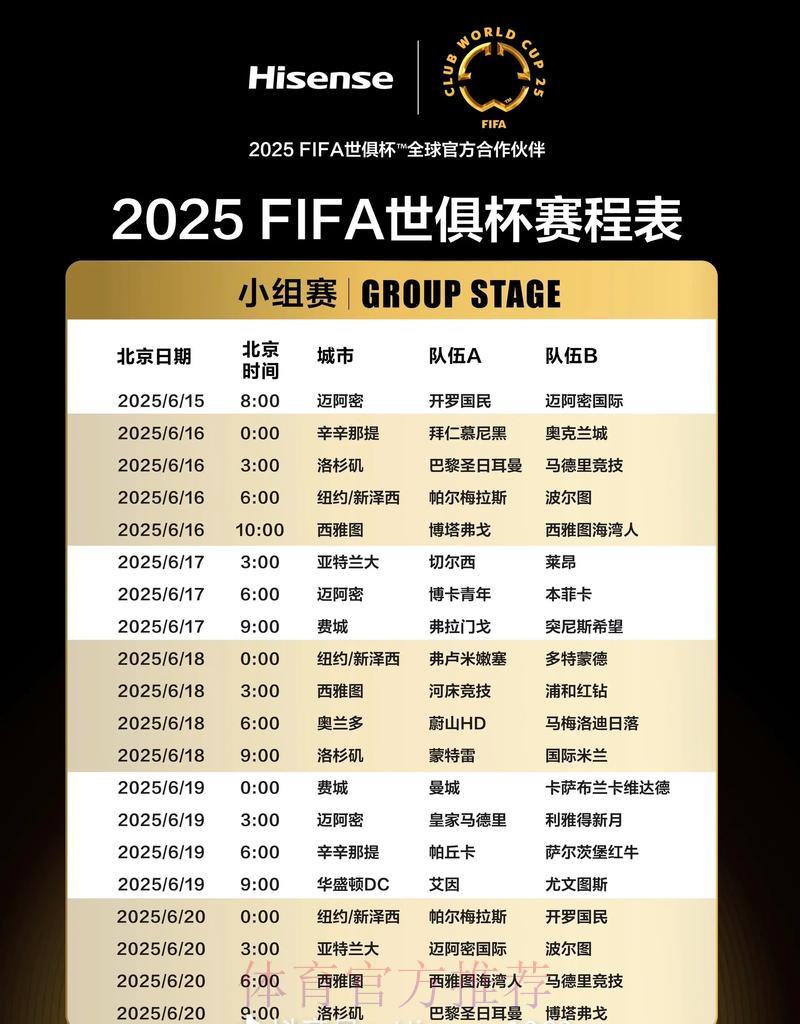 世界杯最新赛程安排全面更新
